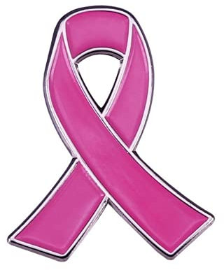 Brosche mit rosa Schleife, Global Breast Campaign Logo, rose, Einheitsgröße