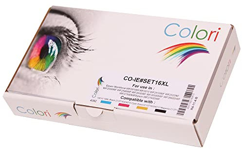 Kompatibles Set 4x Druckerpatrone für Epson 16XL WF2010W WF2510WF WF2520NF WF2530WF WF2540WF WF2630WF WF2650DWF WF2660DWF WF2750DWF WF2760 von Colori