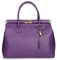 Chicca Borse Borsa Donna a Mano Pelle con Tracolla Bauletto (D45 Viola)