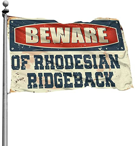 Lustige Flaggen Vorsicht vor Rhodesian Ridgeback Flagge Western Badezimmer Dekor Flaggen für Schlafsäle (Größe: 120 x 180 cm)