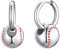 FindChic Ohrringe für Herren mit Baseball Anhänger Creolen Damen aus Edelstahl Nickelfrei als Geschenk zum Geburtstag, Weihnachten, Valentinstag Silber