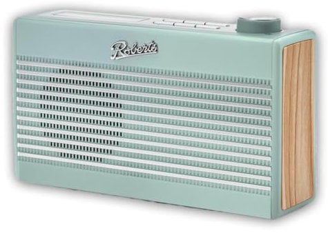 Roberts RAMBLER MINI FM, DAB, DAB+ Digital Radio with Bluetooth & Built-In Rechargeable Battery - Duck Egg