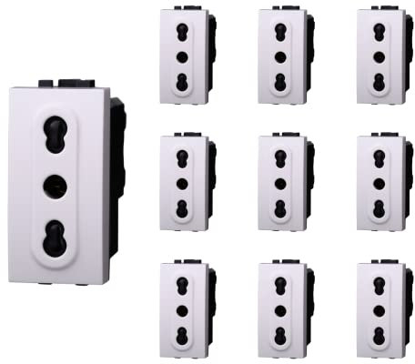10 Pezzi Presa Bipasso, Compatibile Con Bticino Living Light (Bianco)