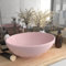 HOMIUSE Luxuriöses Ovales Waschbecken Matt Rosa 40x33 cm Keramik Waschbecken Waschtisch Aufsatzwaschbecken Badunterschrank Waschbecken GäSte Wc Waschbecken Ohne Hahnloch Aufsatzwaschbecken