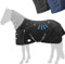 Esposita Airflow Outdoordecke Regendecke mit Fleece 200g Weidedecke Outdoordecke Übergangsdecke Champion Edition optimales Klima ohne Hitzestau 100% wasserdicht Pferdedecke 145cm Polarfleece Schwarz