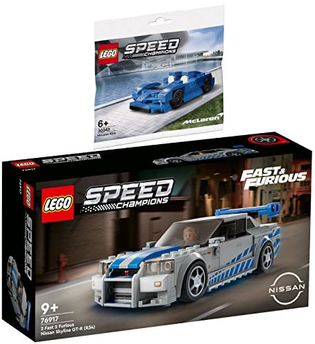 Lego 2er Set: 76917 2 Fast 2 Furious Nissan Skyline GT-R (R34) & 30343 McLaren Elva