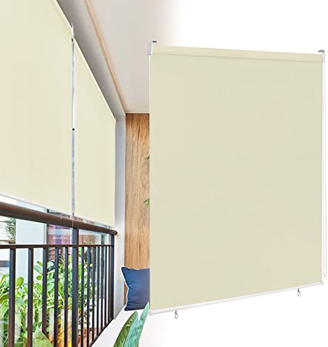 VA-Cerulean Tenda a rullo per esterni verticale, protezione solare, resistente alle intemperie, tenda avvolgibile oscurante, per finestre e porte (100 x 240 cm, beige)