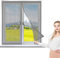 Fliegengitter Fenster Magnet 180 x 160 cm, Insektenschutz Klettband Fliegengitter Fenster mit Klettband, vollmagnetisch, schließt automatisch für Alle Arten von Fenstern, Grau