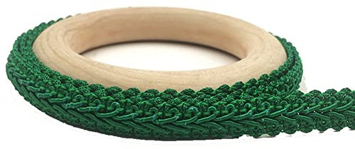 Yurosiay 10m×1.2cm Posamentenborte Bunt Handgemachte Geflochtene Borten Vintage Gewebte Drehkordel Borte Geflochtenes Spitzenband Geflochtene Bordüre Stoffborte zum Nähen Bsteln Grün