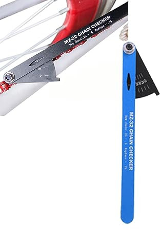 Gugxiom Bike Chain Checker, Bicycle Chain Wear Indicator, Aluminum Alloy Chain Checker Tool, for Detecting the Length and Angle of the Chain, Compatible with Most Bicycle Chains (Blue)