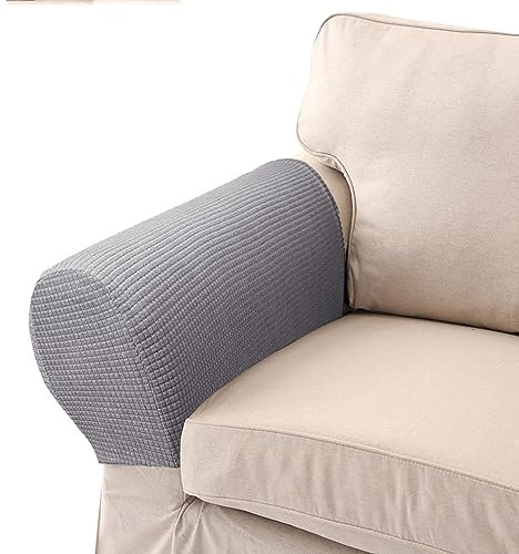 LERTREEUK 1 Paar Sofa-Armlehnenschoner, elastisch, abnehmbar (Hellgrau)