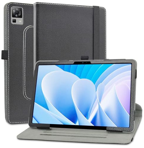 MAMA MOUTH Compatible con DOOGEE T30 Pro Funda,Cuero Sintético Rotación de 360 Grados de Función de Soporte Funda para DOOGEE T40 / DOOGEE T30 Ultra/DOOGEE T30s 11 Pulgadas Tablet,Negro