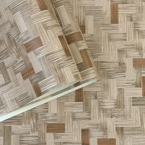 Papier Peint Papier Peint 3D Imitation Bambou Et Paille De Style Chinois Papier Peint Non Auto-Adhésif Imperméable En Pvc Marron