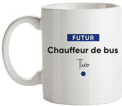 CADEAUX.COM - Mug Personnalisable - Futur Chauffeur de bus - Mug Céramique - Tasse Classique Personnalisable - Résiste Au Micro Ondes et Lave Vaisselle - Idée Cadeau Original- Cadeau Homme, Femme