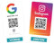 MESSAGENES | PVC-Karte Bewertung auf Google QR Code und NFC + Instagram QR | Google Bewertung Aufsteller | 1 Einheit 12 x 8 cm | Schilder Bewertung NFC und QR Code | Instagram + Google Review Card NFC