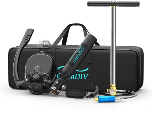 Masque de Plongée Intégral Avec Réservoir de 0,5l - Temps de Respiration Sous-Marine D'environ 6 Minutes - Pour La Plongée Récréative et Le Sauvetage d'Urgence C Black
