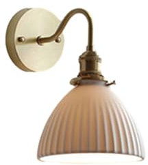 NICRX weiße Keramik-Wandleuchte, mit Messing-Gold-Sockel, Wandleuchte (C)