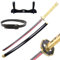 Hashiman – Demon Katana Yoriichi Tsugikuni – Manga Schwert + Schwerthalter Holz + Gürtel – Samurai Catana Cosplay Anime - Holzschwert Kinder Erwachsene – Ninja Deko Kostüm Säbels