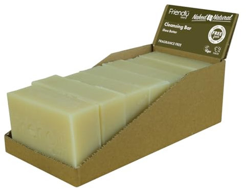 Friendly Soap - Naked & Natural Shea Butter Cleansing Bar (7 x 95g), Fragrance-free, Plant-Based, Cruelty-Free, Made By Hand, No Preservatives or Sulphates, Sustainable, Environmentally Friendly