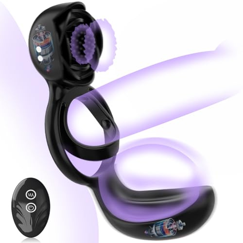 Penisring mit 12 Vibrators Modi, Klitoris und Hoden Massage Cockring Sex Spielzeug für Paare Extrem, Längere Erektion Stimulation Silikon Penis Ring Rabbit Vibrator Männer Sex Toys Seckoe