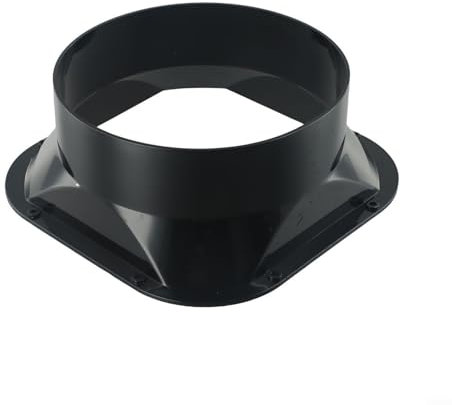 URPIZY Kanalverbinder, runder PVC-Kanal, quadratischer Flansch, ABS-Kunststoff, Lüftungsrohr-Wandplatte, Rohr-Reduzierverbinder für Küchen-Abluftventilator (200#)