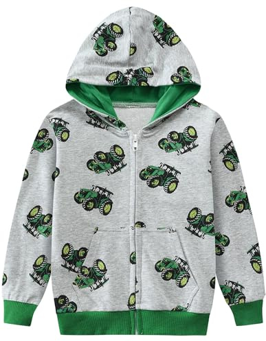 CM-Kid Kapuzenpullover Jungen Hoodie Reißverschluss Sweatjacke Langarm Kinder Baumwolle Kapuzenjacke Warm Tops Gr.92-122
