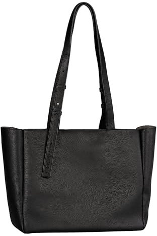 TOM TAILOR Denim Jessie Damen Shopper Umhängetasche Reißverschluss Groß Schwarz