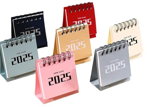 Tischkalender 2025, Kawaii-Coil-Kalender, To-Do-Liste, Monatsplaner, Tagesplaner, Agenda, Organizer, niedlich, schwarz-weiß, Bürobedarf