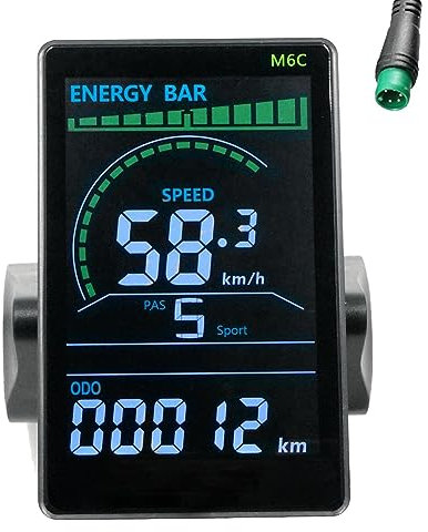 Barfeery M6C Electric Bike LCD Display Meter 24V-60V E Scooter LCD Panel Color Screen Parts With USB For Mountain Electric Bike (5PIN)