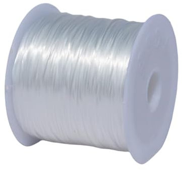 60 Metri Filo Elastico Nylon per Braccialetti 0.6mm, Collane, Perline, e Creazione di Gioielli Vari Colori (BIANCO)