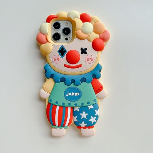 Unichthy Compatible with iPhone 15 Pro Max Case for Kids Girls 3D Cartoon Soft Silicone Cover |Cute Joker| Funny Shockproof Protective Skin for iPhone 15 Pro Max