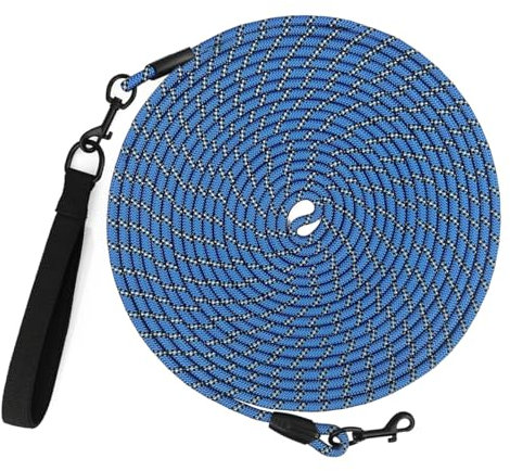 Schleppleine 10m für Hunde, 5m 10m 20m 30m Hundeleine für Mittlere Große Hunde mit Gepolsterter Griff (Blau)
