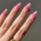 GlamRays Lot de 24 faux ongles en acrylique rose dégradé amande - Taille moyenne - Dégradé rose
