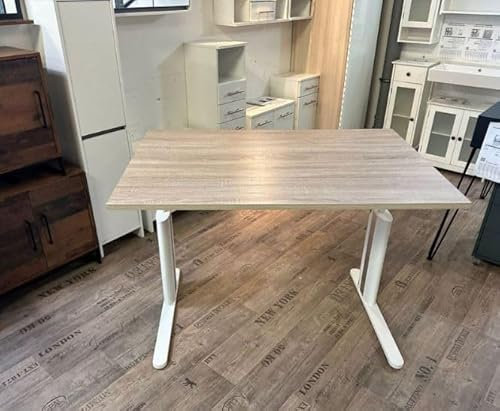 Schreibtisch höhenverstellbar Sonoma Eiche Weiß 120x80x72-78cm