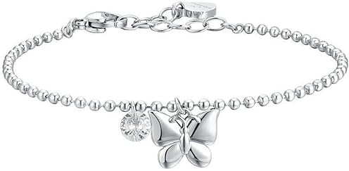 Luca Barra Bracciale da Donna Acciaio con Farfalla e zircone. La referenza è BK2727