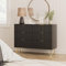 HEYZOEY Commode à 6 tiroirs, 100 x 34 x 73 cm, commode avec tiroirs, commode pour chambre à coucher, salon, armoire, entrée, noire