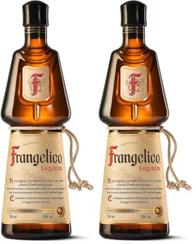 Frangelico - Liquore a Base di Nocciole con Distillati di Semi di Cacao, Vaniglia e Caffè, 20% Vol, Bottiglia in Vetro da 70 cl (Confezione da 2)