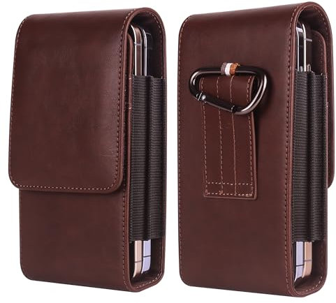 Custodia da Cintura per Cellulare Pelle Uomo, Marsupio Pelle con Clip per Smartphone, Piccola Fondina Porta Cellulare Borsa Pelle Borsetta Sacchetto per Telefono Running Sportivo Viaggio Portafoglio