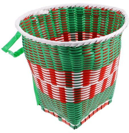 Toyvian Picknickkorb im Freien mit Behälter Weiden Und Kindergarten Tanz-Requisite Dekorativer geflochtener Korb Rucksack aus Kunststoff tragbarer Rucksack Plastik Green