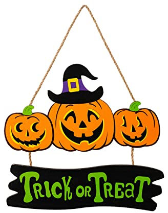 Placa colgante de madera para colgar en la pared, decoración de festival, letrero de bienvenida para puerta de entrada con temática de Halloween