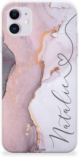 CaseStone Personalised Phone Cases fit Apple iPhone 13, 12, 11, XR, Pro, Plus, 8, 7 – Custom Design Made in UK Clear Soft Silicone Cover – Great Gifts for Birthday, Christmas (07, iPhone 16)