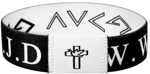 Flongo WWJD Armband mit NFC-Chip für Herren: Kreuz Friedenstaube Täglicher Bibelvers Armkette Elastisches Christliches Armreif für Männer und Frauen Jesus Religiöses Geschenk für Christian