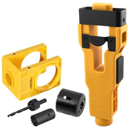 Gralara Door Latch Installation Kit Wear-Resistant Door Lock Kit with Guide Jig, Yellow