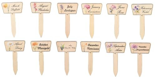 Gartenpflanzenmarker, dekorative Holzpflanzenstäbe, Etiketten | wetterfeste Namensstecker für, Blumen, Bäume, Sukkulenten
