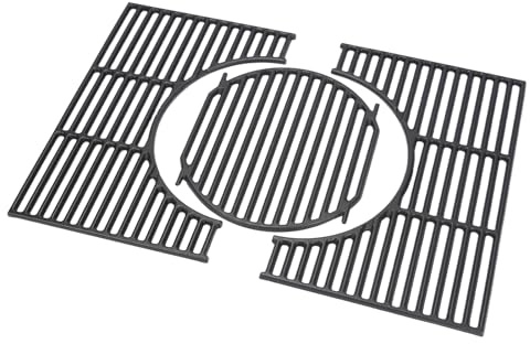 Denmay Griglia in ghisa da 44,5 x 60,6 cm per barbecue a gas Weber Spirit I & II serie 300 (con pulsanti del bruciatore anteriori), griglia di ricambio per Spirit I & II E/S-310 320 330, accessori per