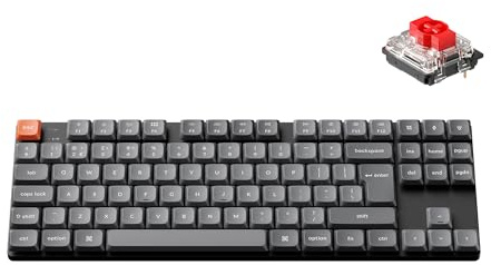 Keychron K1 Max Ultra-Slim Custom Mechanical Keyboard, QMK/Launcher 2.4GHz Bluetooth USB Wired, Hot Swappable Low-profile Gateron Red Switch with RGB Backlighting Ergonomic, TKL UK layout
