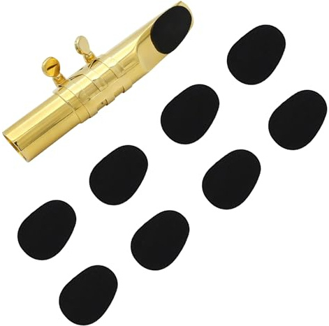 Jetstream 8 Stück Bissgummi Klarinette, 0.8mm Mundstückkissen, Klarinetten Mundstückkissen, Saxophone Mouthpiece Rubber, Blättchen für klarinette, für Alto und Tenorsaxophon und klarinette, Schwarz