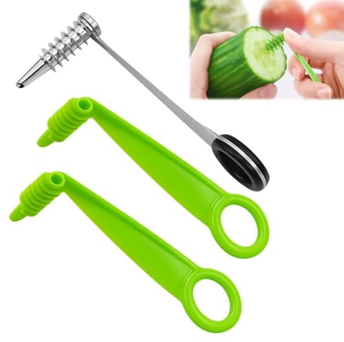 3 Stück Spiralschneider Kartoffel,Edelstahl & Kunststoff Rettichschneider Spiralschneider,Tragbar Manuelles Schneidewerkzeug, Geeignet für Kreatives Obst, Kartoffeln, Karotten, Gurken