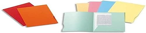 Exacompta - Réf. 332008E - Paquet de 50 chemises rigides avec 2 rabats SUPER 210 g/m² - couleurs pastel - chemises certifiées PEFC™- dimensions 24 x 32 cm pour documents format A4 - couleur rouge