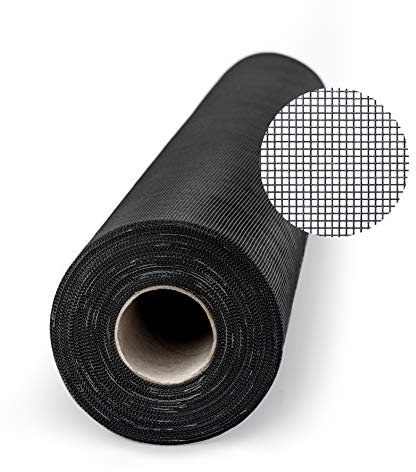 TESO Insektenschutz Gaze - Fliegengitter - Schutz gegen Mücken - Durchsichtiges Fiberglasgewebe, UV-beständig, Meterware 120 cm schwarz, 7,90€/m², kostenfreier Versand